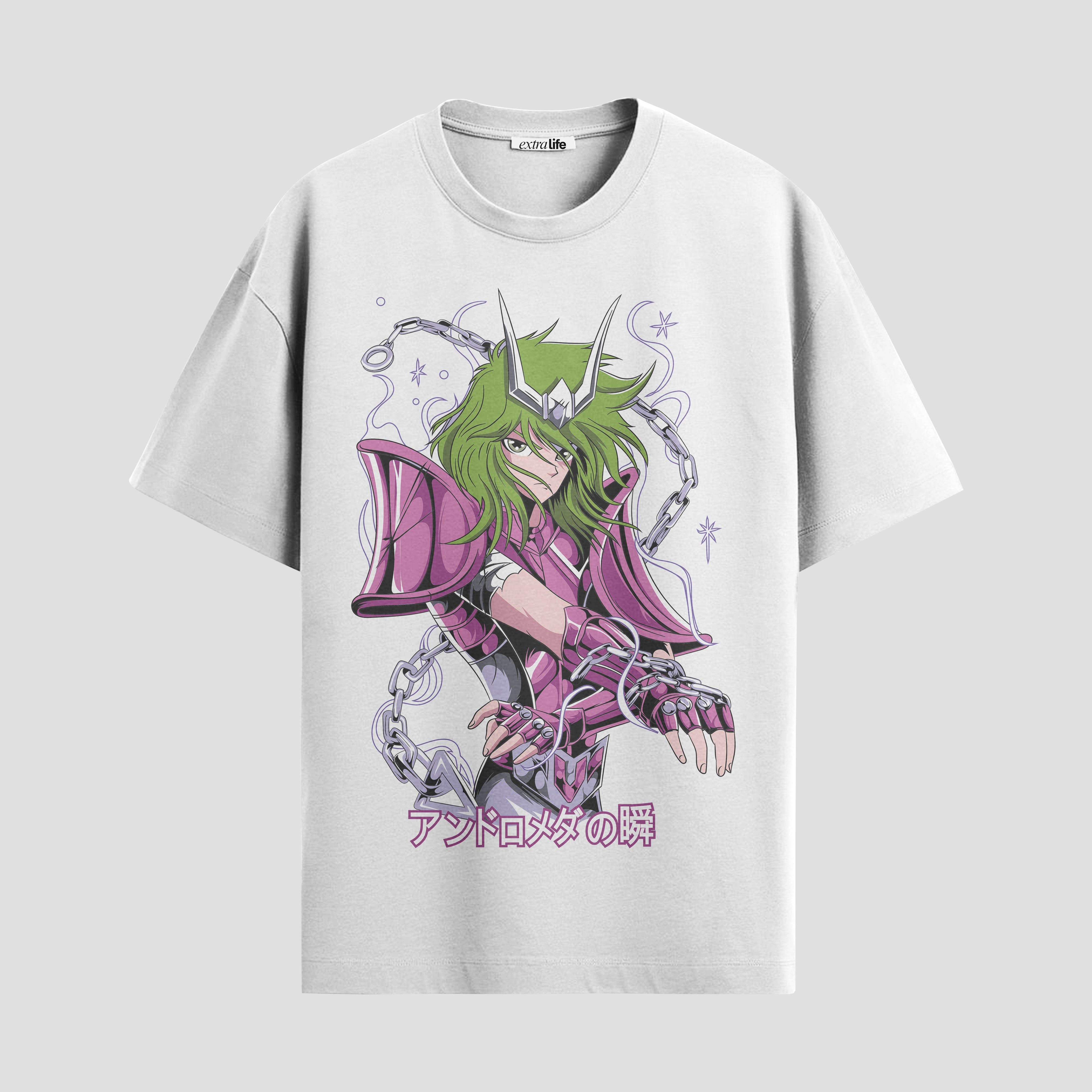 Playera urbana de anime y gaming ExtraLife MX, corte Standard Fit unisex ligero y transpirable en color Deep Black y Pure White, ropa de uso diario para gym y casual.