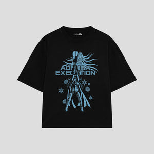 Playera streetwear premium de anime y gaming ExtraLife MX, corte oversized drop shoulder ligero y fresco en color Deep Black y Off-White, moda urbana mexicana de culto.