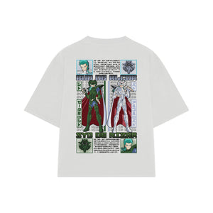 Playera streetwear premium de anime y gaming ExtraLife MX, corte oversized drop shoulder ligero y fresco en color Deep Black y Off-White, moda urbana mexicana de culto.