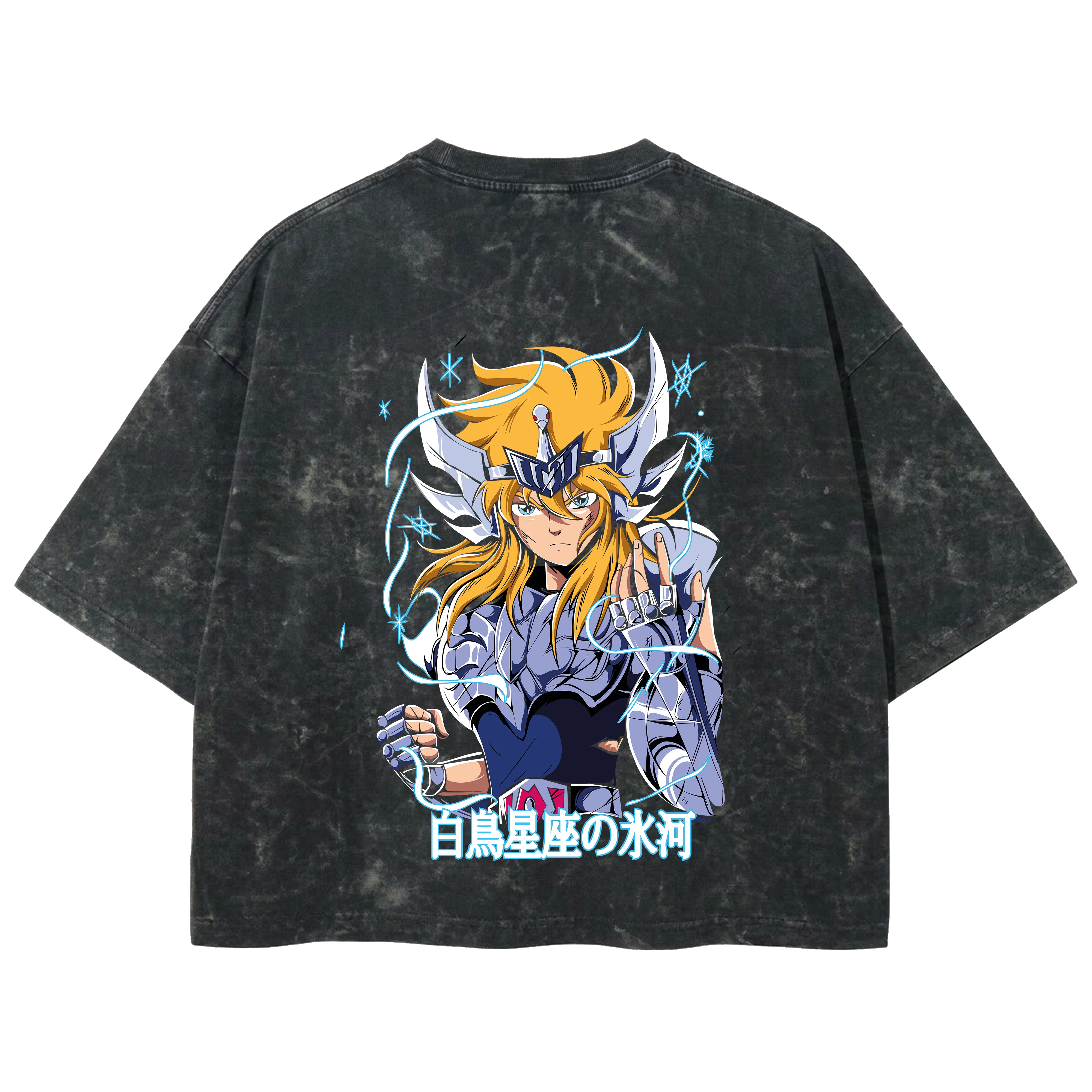 Playera streetwear premium de anime y gaming ExtraLife MX, corte boxy deluxe mineral wash heavyweight en color Acid Wash, moda urbana mexicana de culto.