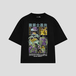 Playera streetwear premium de anime y gaming ExtraLife MX, corte oversized drop shoulder ligero y fresco en color Deep Black y Off-White, moda urbana mexicana de culto.