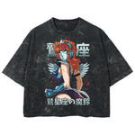 Playera streetwear premium de anime y gaming ExtraLife MX, corte boxy deluxe mineral wash heavyweight en color Acid Wash, moda urbana mexicana de culto.