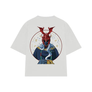 Playera streetwear premium de anime y gaming ExtraLife MX, corte oversized drop shoulder ligero y fresco en color Deep Black y Off-White, moda urbana mexicana de culto.
