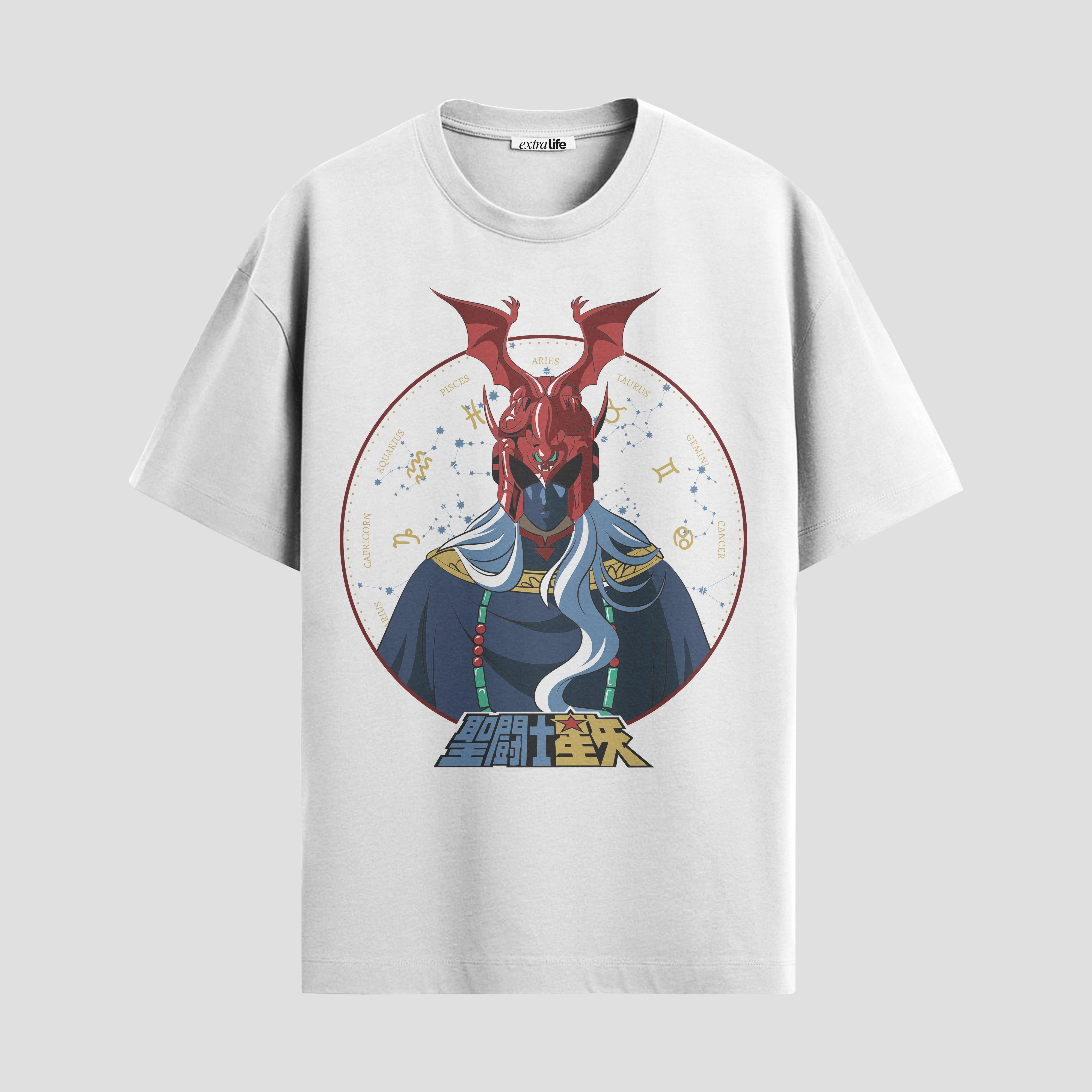 Playera urbana de anime y gaming ExtraLife MX, corte Standard Fit unisex ligero y transpirable en color Deep Black y Pure White, ropa de uso diario para gym y casual.
