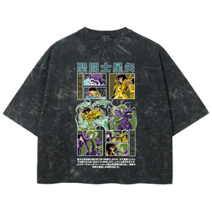 Playera streetwear premium de anime y gaming ExtraLife MX, corte boxy deluxe mineral wash heavyweight en color Acid Wash, moda urbana mexicana de culto.