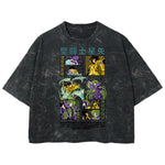 Playera streetwear premium de anime y gaming ExtraLife MX, corte boxy deluxe mineral wash heavyweight en color Acid Wash, moda urbana mexicana de culto.