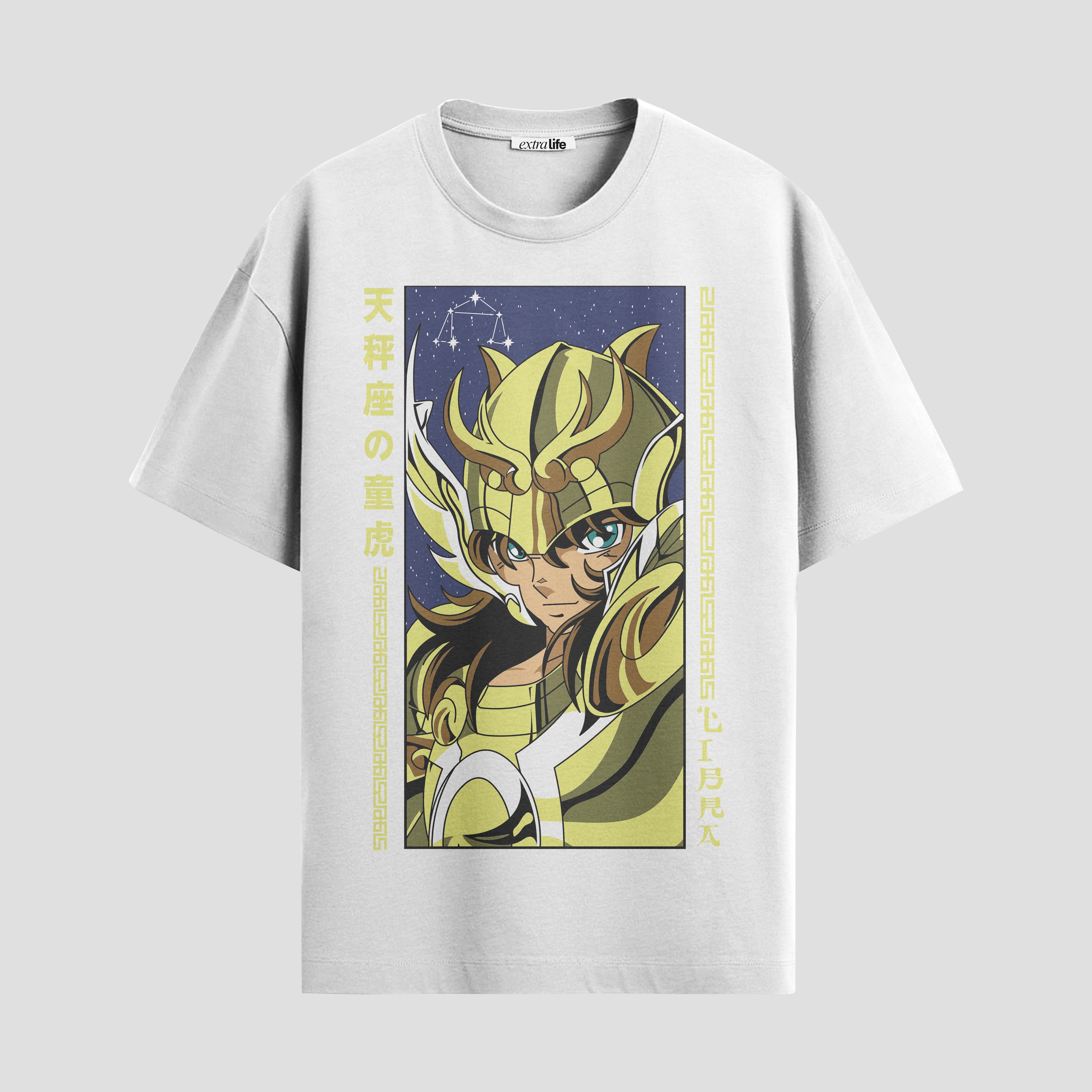 Playera urbana de anime y gaming ExtraLife MX, corte Standard Fit unisex ligero y transpirable en color Deep Black y Pure White, ropa de uso diario para gym y casual.