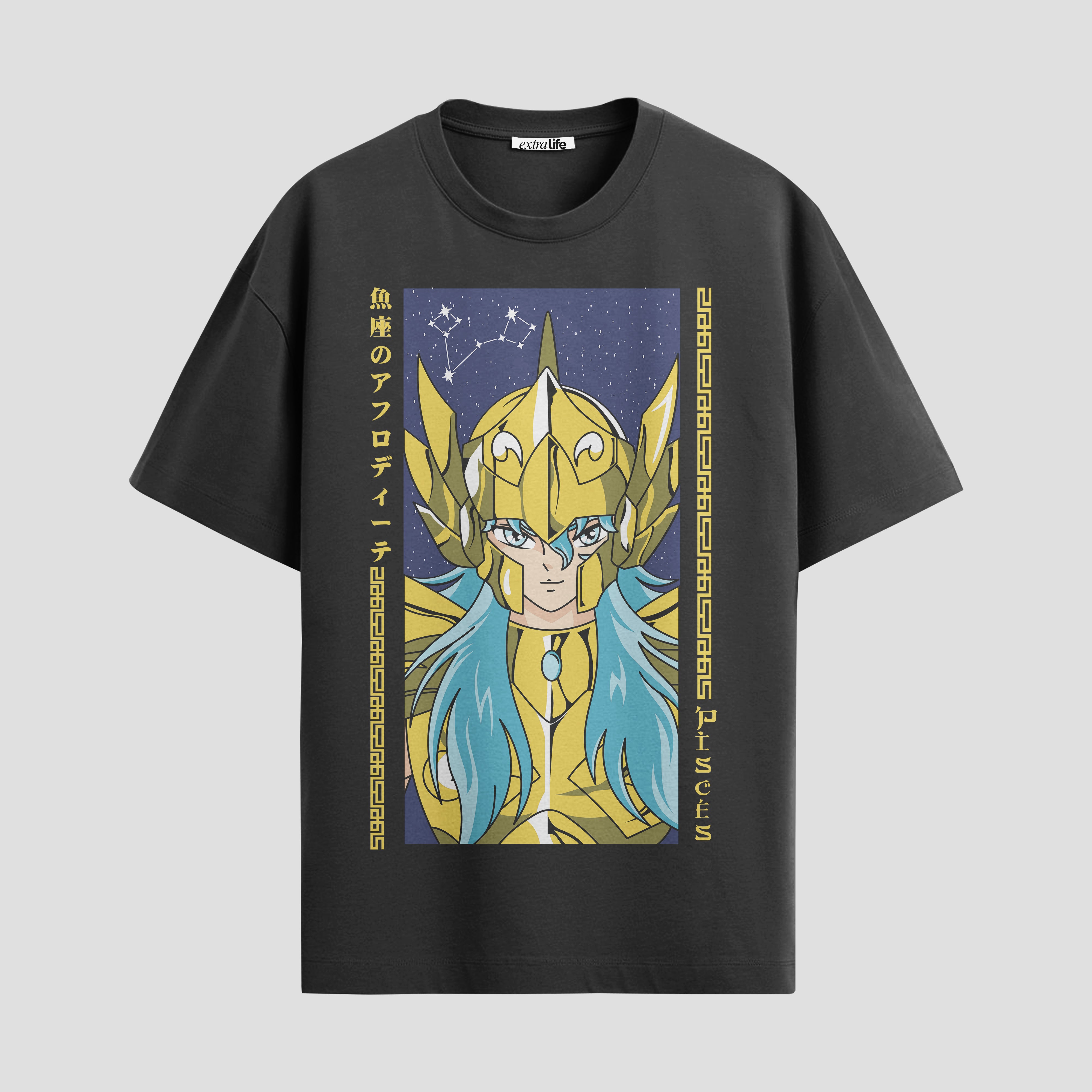 Playera urbana de anime y gaming ExtraLife MX, corte Standard Fit unisex ligero y transpirable en color Deep Black y Pure White, ropa de uso diario para gym y casual.