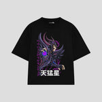 Playera streetwear premium de anime y gaming ExtraLife MX, corte oversized drop shoulder ligero y fresco en color Deep Black y Off-White, moda urbana mexicana de culto.