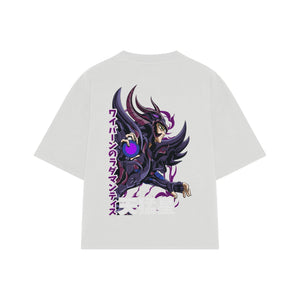 Playera streetwear premium de anime y gaming ExtraLife MX, corte oversized drop shoulder ligero y fresco en color Deep Black y Off-White, moda urbana mexicana de culto.