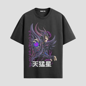 Playera urbana de anime y gaming ExtraLife MX, corte Standard Fit unisex ligero y transpirable en color Deep Black y Pure White, ropa de uso diario para gym y casual.