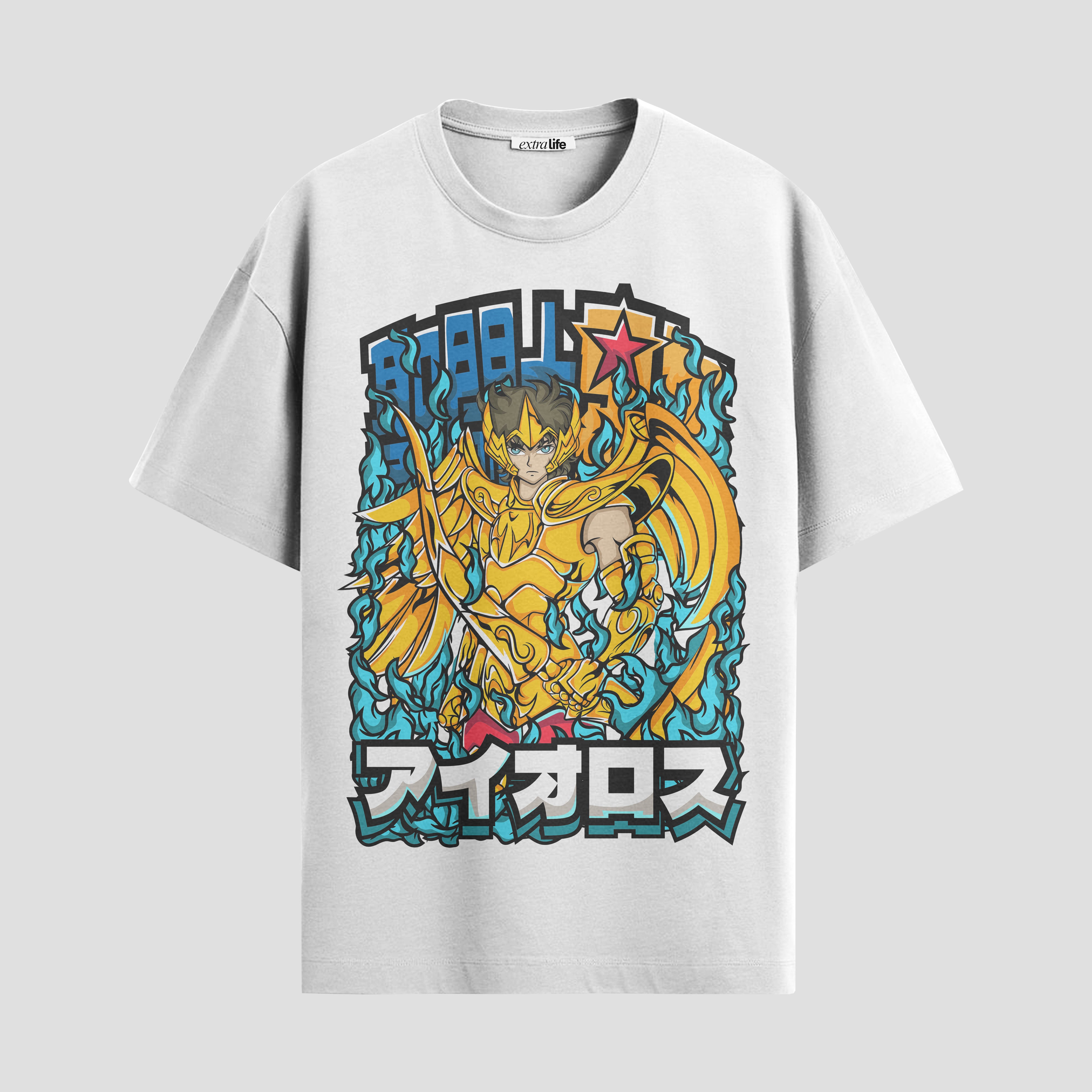 Playera urbana de anime y gaming ExtraLife MX, corte Standard Fit unisex ligero y transpirable en color Deep Black y Pure White, ropa de uso diario para gym y casual.