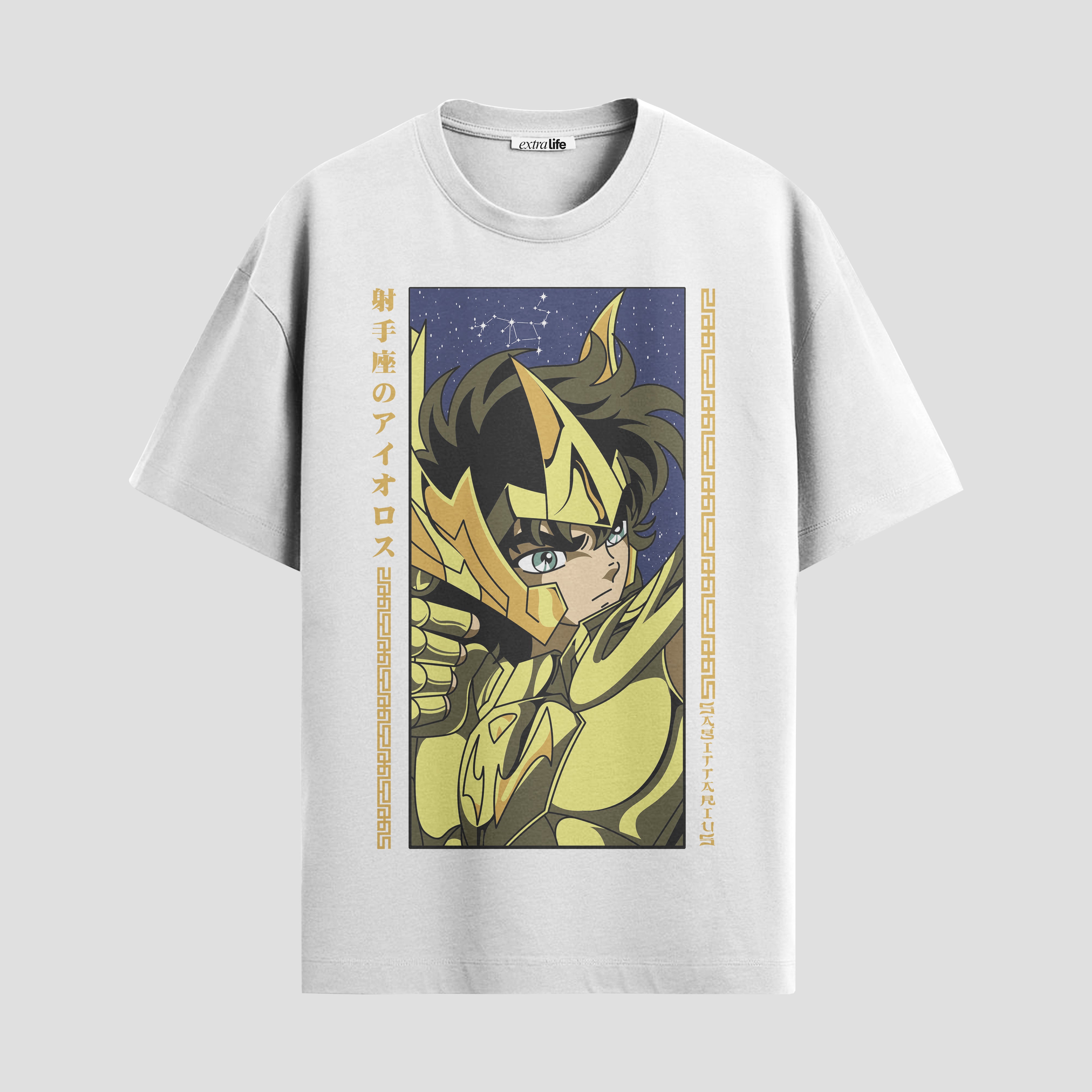 Playera urbana de anime y gaming ExtraLife MX, corte Standard Fit unisex ligero y transpirable en color Deep Black y Pure White, ropa de uso diario para gym y casual.