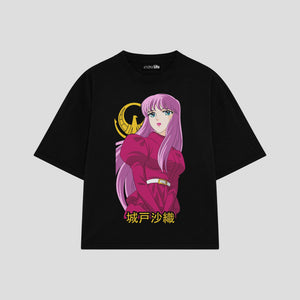 Playera streetwear premium de anime y gaming ExtraLife MX, corte oversized drop shoulder ligero y fresco en color Deep Black y Off-White, moda urbana mexicana de culto.