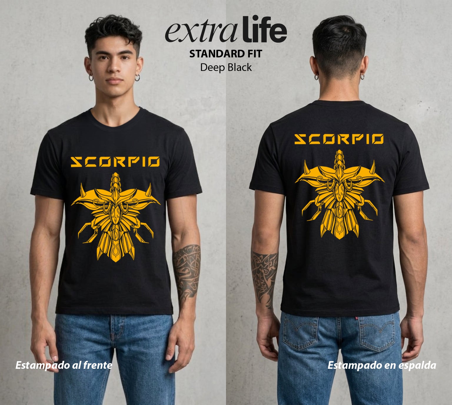 Los Caballeros del Cosmos | El Pegaso del Bien #03856 - Playera Standard Fit | Deep Black - Foto en modelo