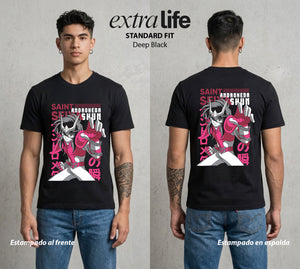 Los Caballeros del Cosmos | Las Cadenas del Bien #03859 - Playera Classic Premium | Deep Black - Foto en modelo