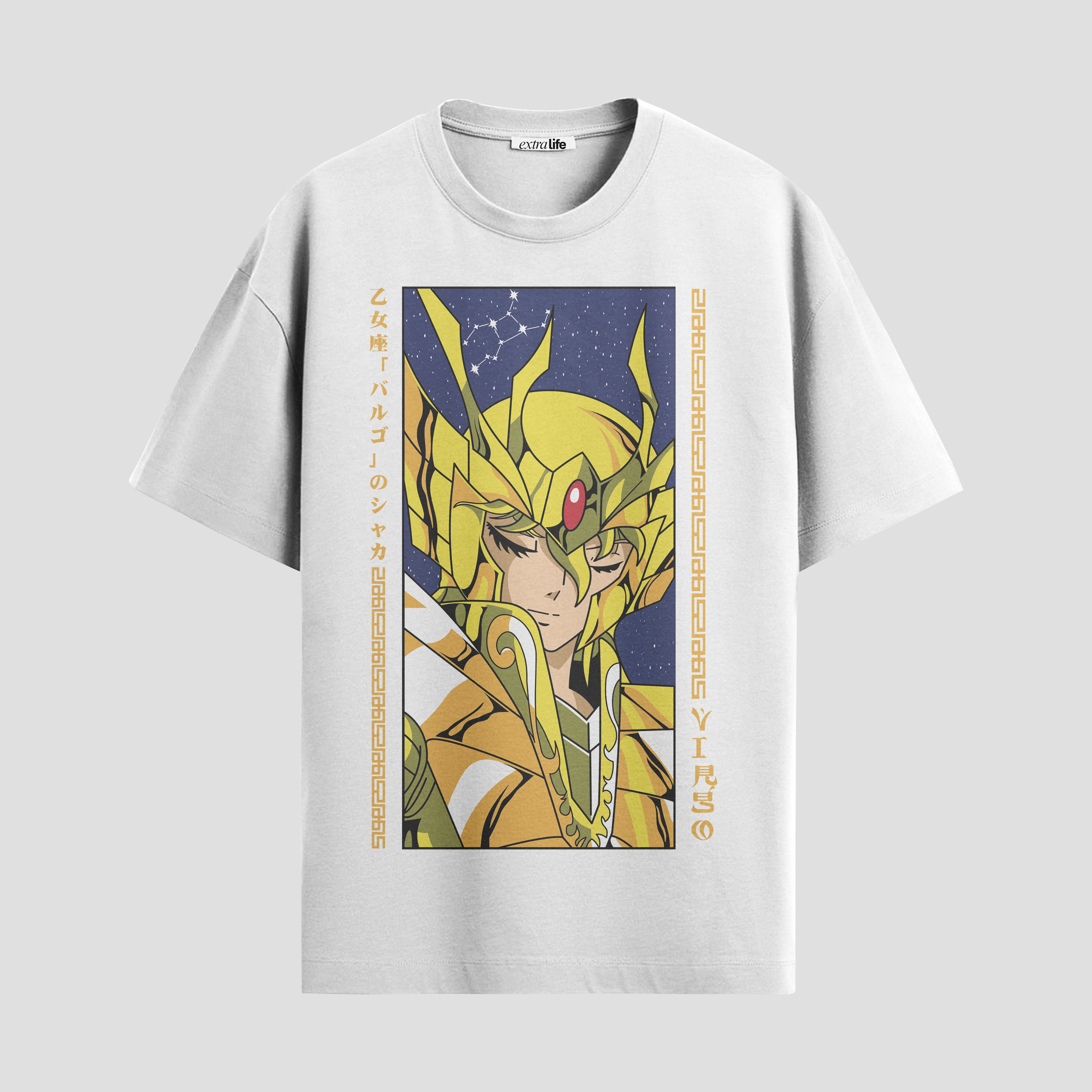 Playera urbana de anime y gaming ExtraLife MX, corte Standard Fit unisex ligero y transpirable en color Deep Black y Pure White, ropa de uso diario para gym y casual.