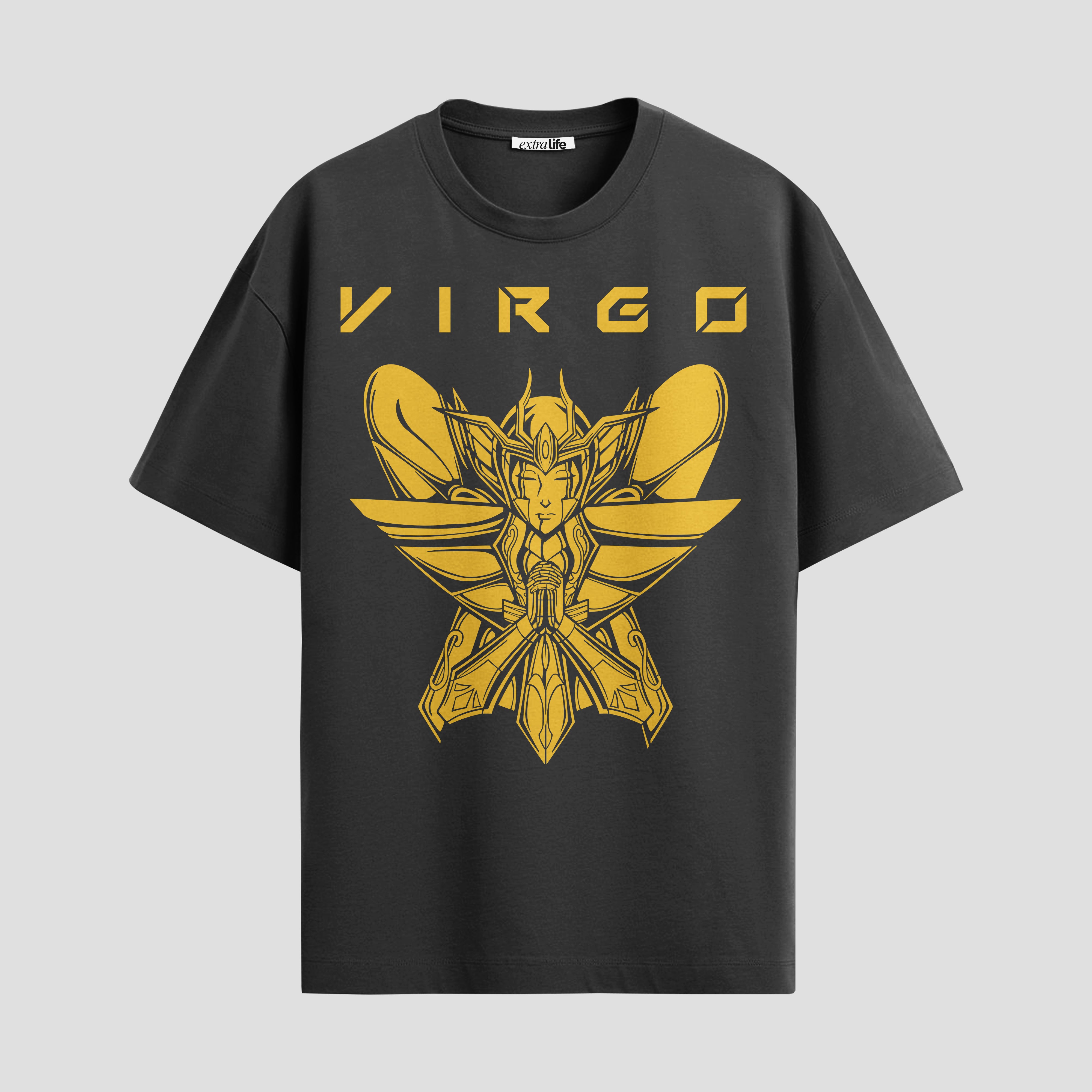 Playera urbana de anime y gaming ExtraLife MX, corte Standard Fit unisex ligero y transpirable en color Deep Black y Pure White, ropa de uso diario para gym y casual.