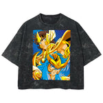 Playera streetwear premium de anime y gaming ExtraLife MX, corte boxy deluxe mineral wash heavyweight en color Acid Wash, moda urbana mexicana de culto.