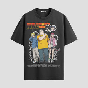 Playera urbana de anime y gaming ExtraLife MX, corte Standard Fit unisex ligero y transpirable en color Deep Black y Pure White, ropa de uso diario para gym y casual.