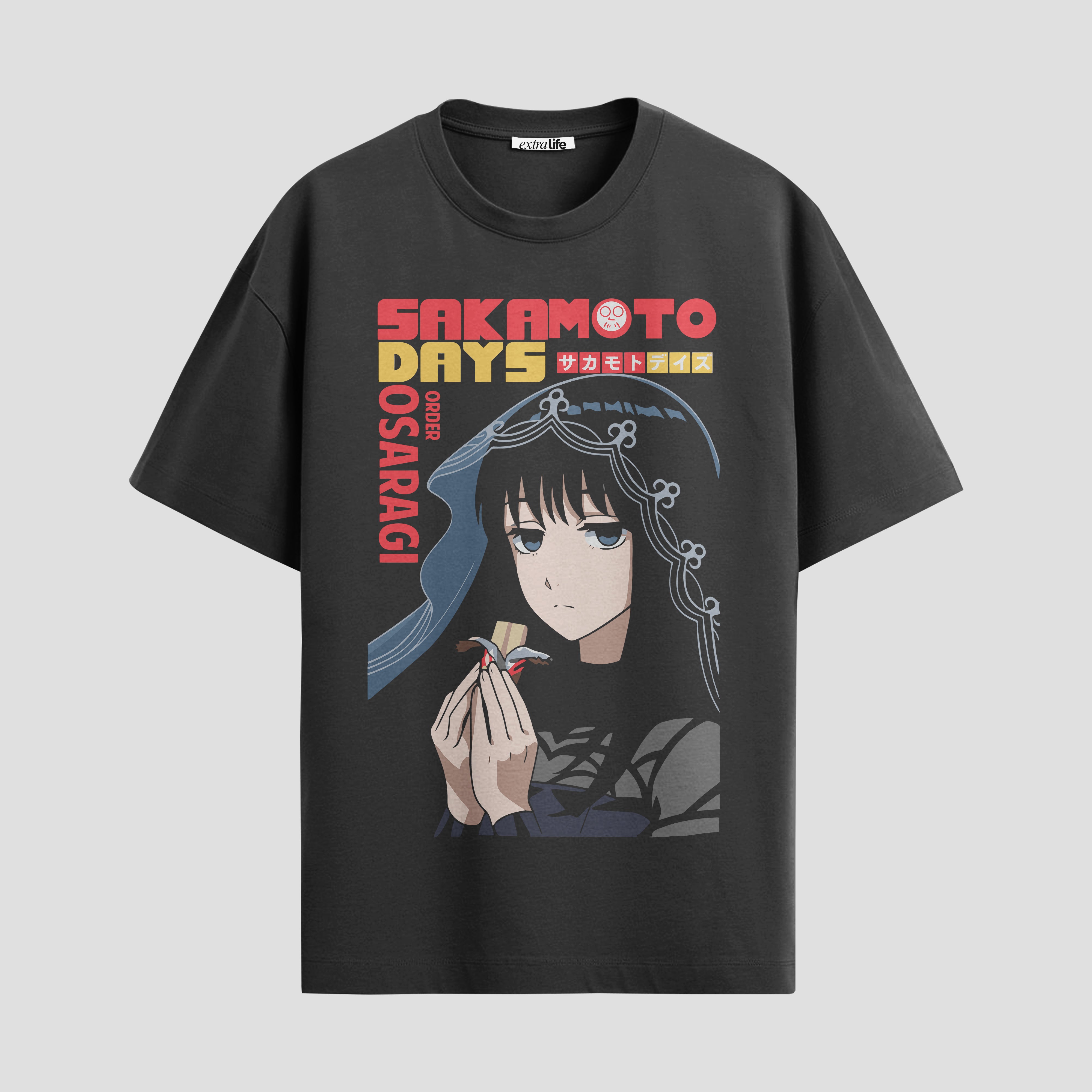 Playera urbana de anime y gaming ExtraLife MX, corte Standard Fit unisex ligero y transpirable en color Deep Black y Pure White, ropa de uso diario para gym y casual.