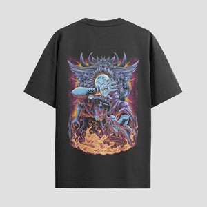 Playera urbana de anime y gaming ExtraLife MX, corte Standard Fit unisex ligero y transpirable en color Deep Black y Pure White, ropa de uso diario para gym y casual.