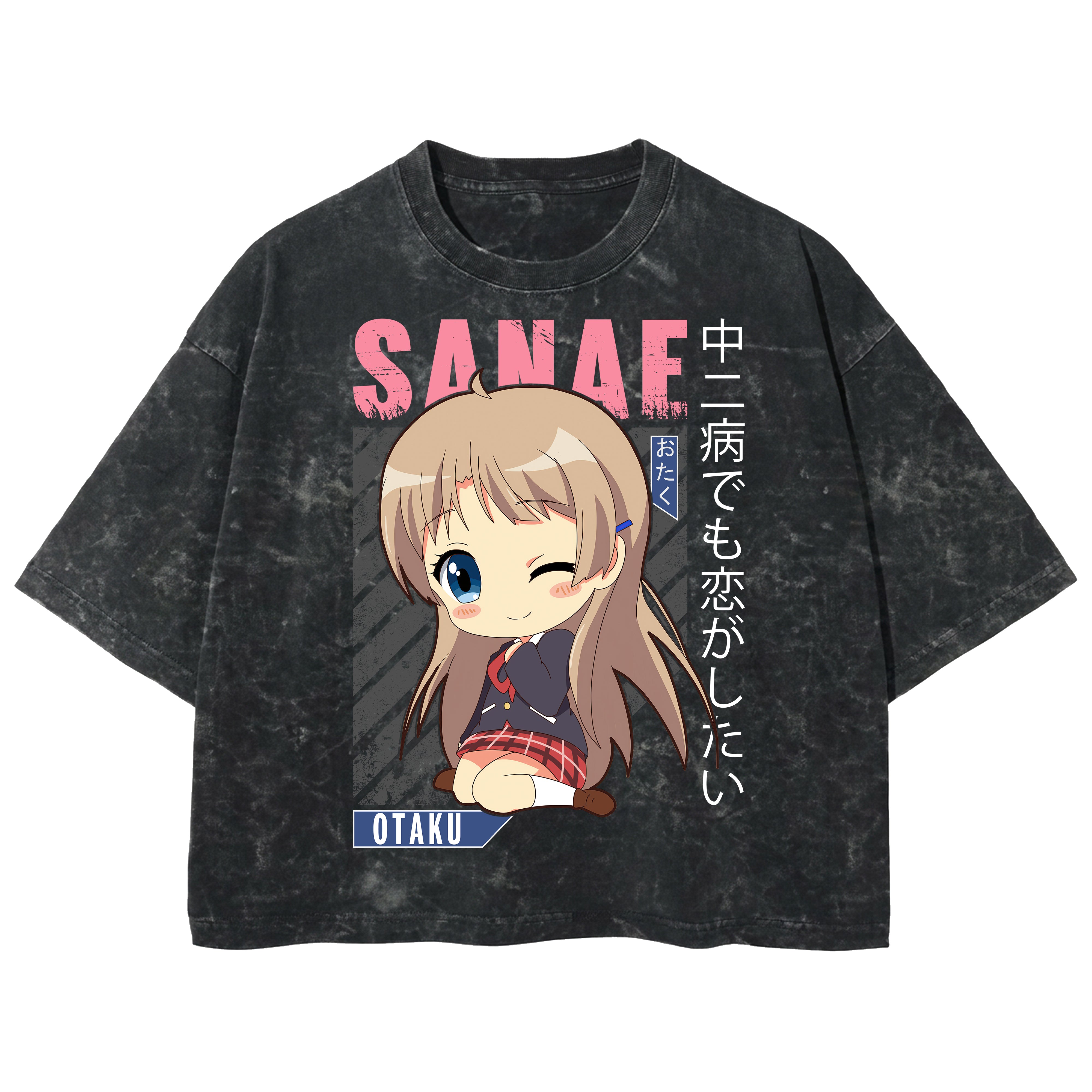 Playera streetwear premium de anime y gaming ExtraLife MX, corte boxy deluxe mineral wash heavyweight en color Acid Wash, moda urbana mexicana de culto.