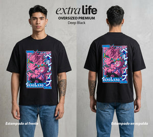 El Desierto del Principe | El Principe del Desierto #03889 - Playera Oversized Premium | Deep Black - Foto en modelo