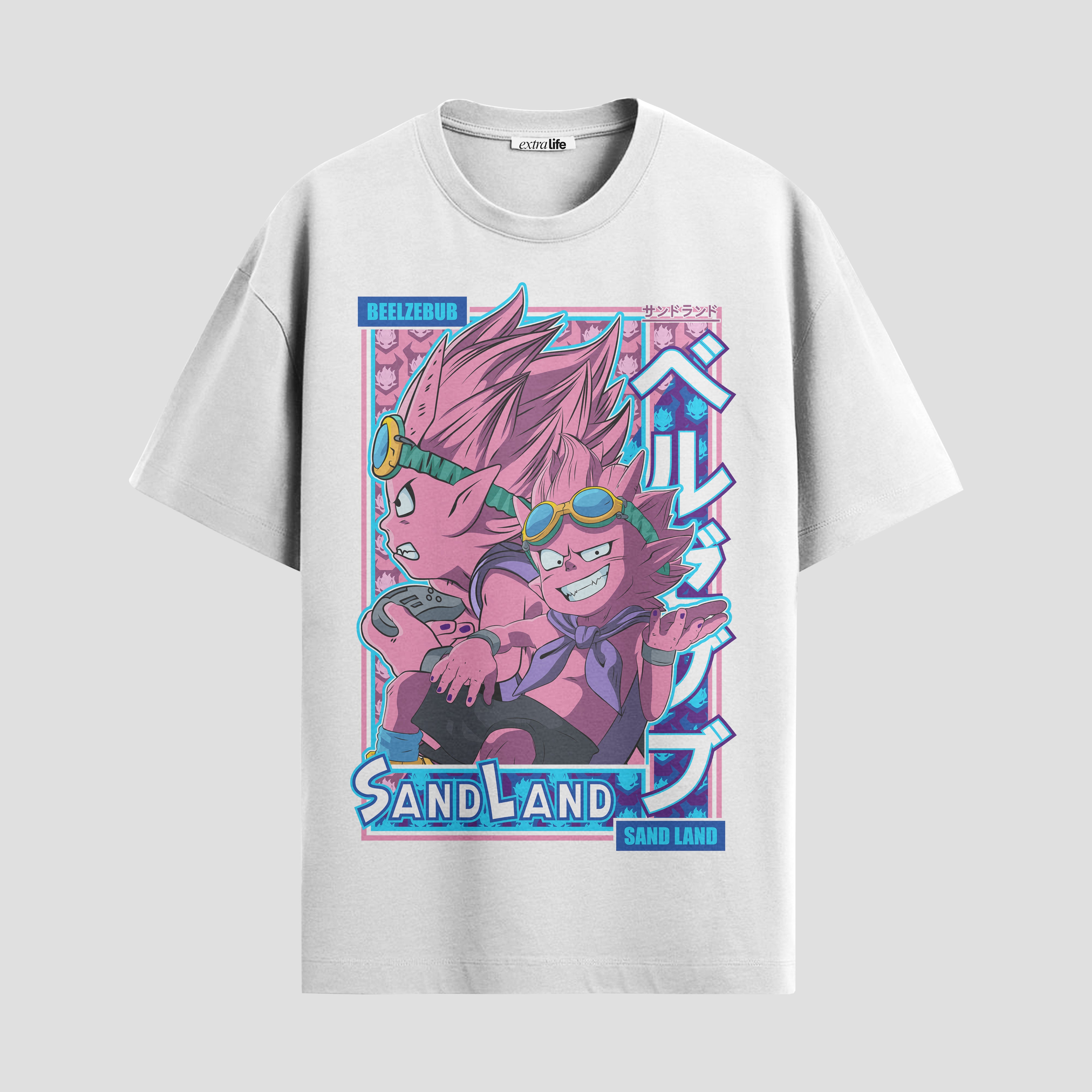 Playera urbana de anime y gaming ExtraLife MX, corte Standard Fit unisex ligero y transpirable en color Deep Black y Pure White, ropa de uso diario para gym y casual.