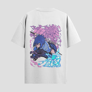 Playera urbana de anime y gaming ExtraLife MX, corte Standard Fit unisex ligero y transpirable en color Deep Black y Pure White, ropa de uso diario para gym y casual.