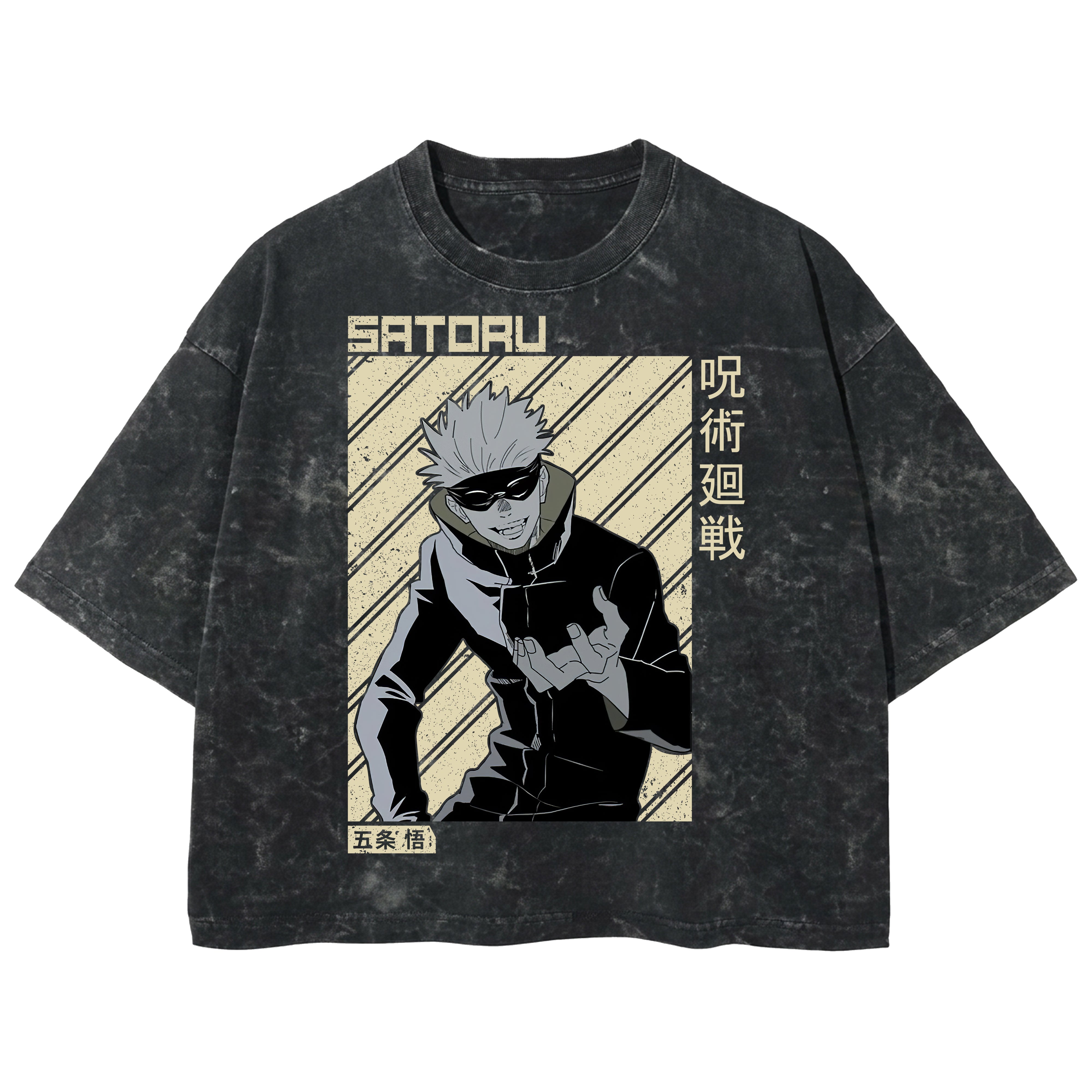 Playera streetwear premium de anime y gaming ExtraLife MX, corte boxy deluxe mineral wash heavyweight en color Acid Wash, moda urbana mexicana de culto.