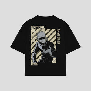 Playera streetwear premium de anime y gaming ExtraLife MX, corte oversized drop shoulder ligero y fresco en color Deep Black y Off-White, moda urbana mexicana de culto.