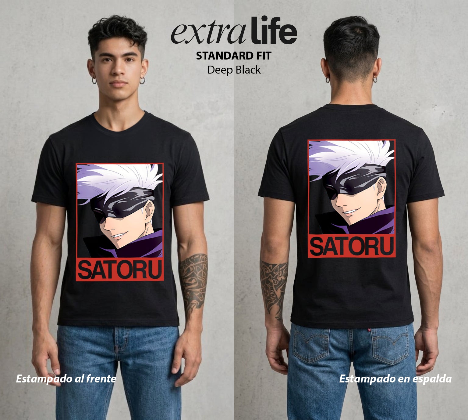 El Arte de las Maldiciones | El Infinito del Bien #03897 - Playera Standard Fit | Deep Black - Foto en modelo