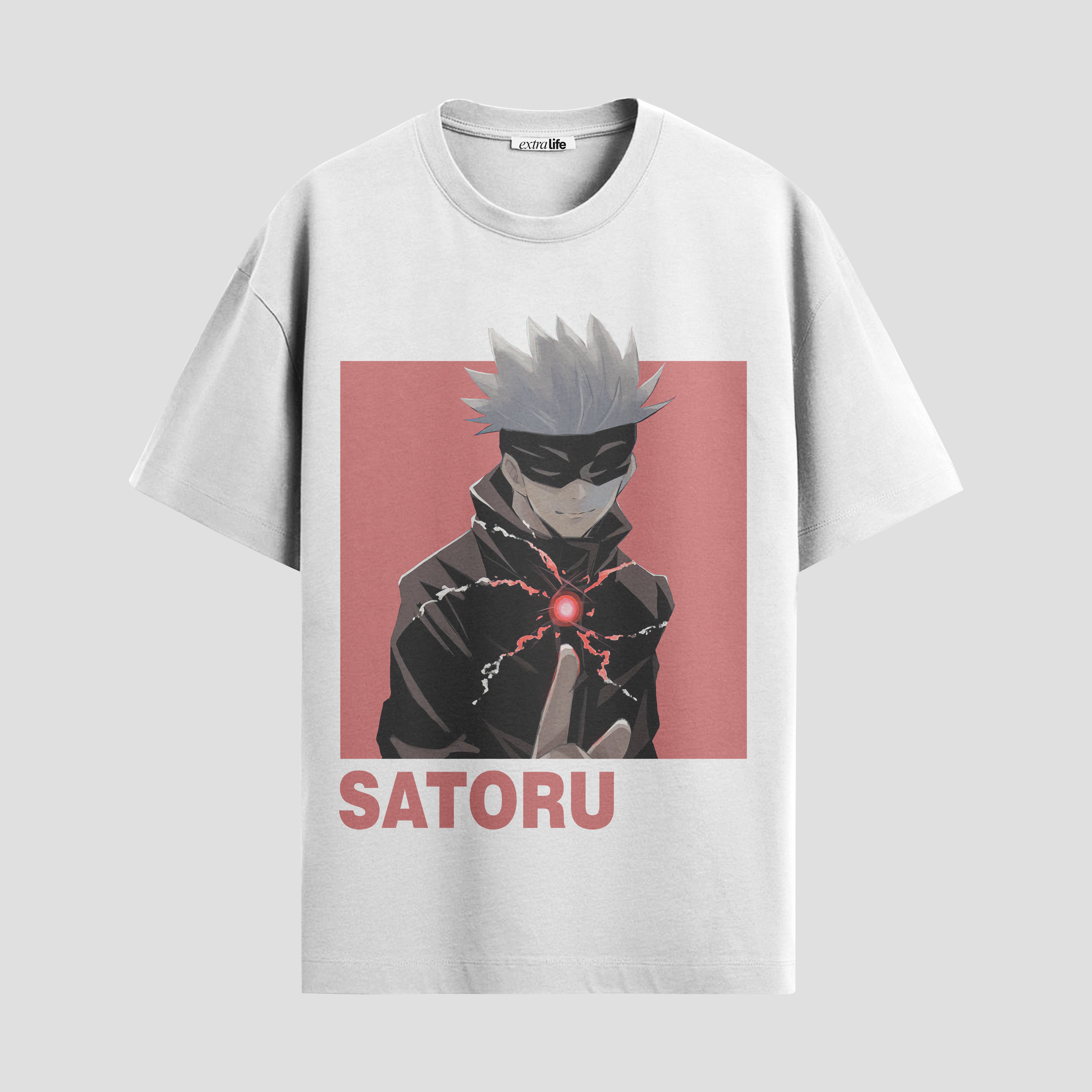 Playera urbana de anime y gaming ExtraLife MX, corte Standard Fit unisex ligero y transpirable en color Deep Black y Pure White, ropa de uso diario para gym y casual.