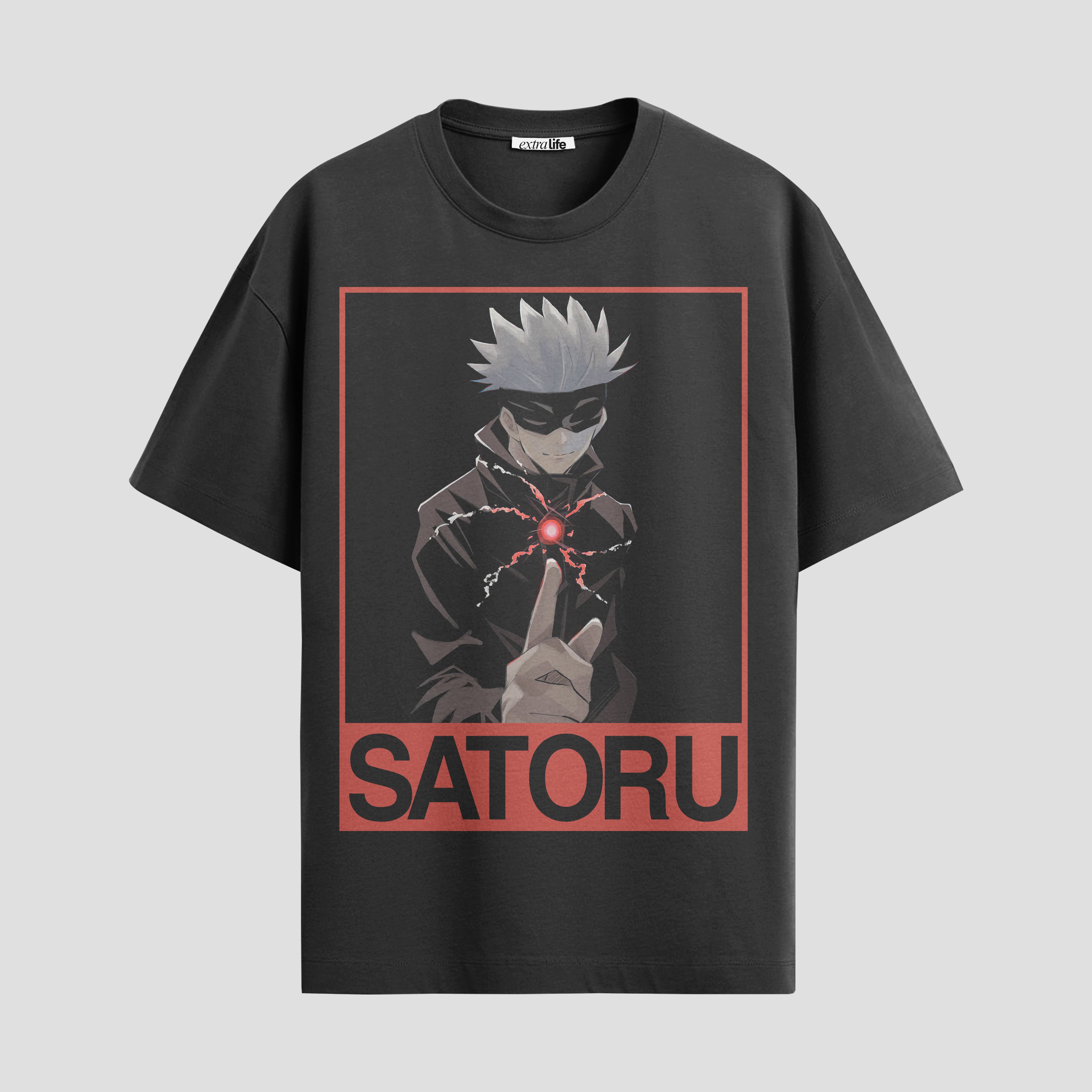 Playera urbana de anime y gaming ExtraLife MX, corte Standard Fit unisex ligero y transpirable en color Deep Black y Pure White, ropa de uso diario para gym y casual.