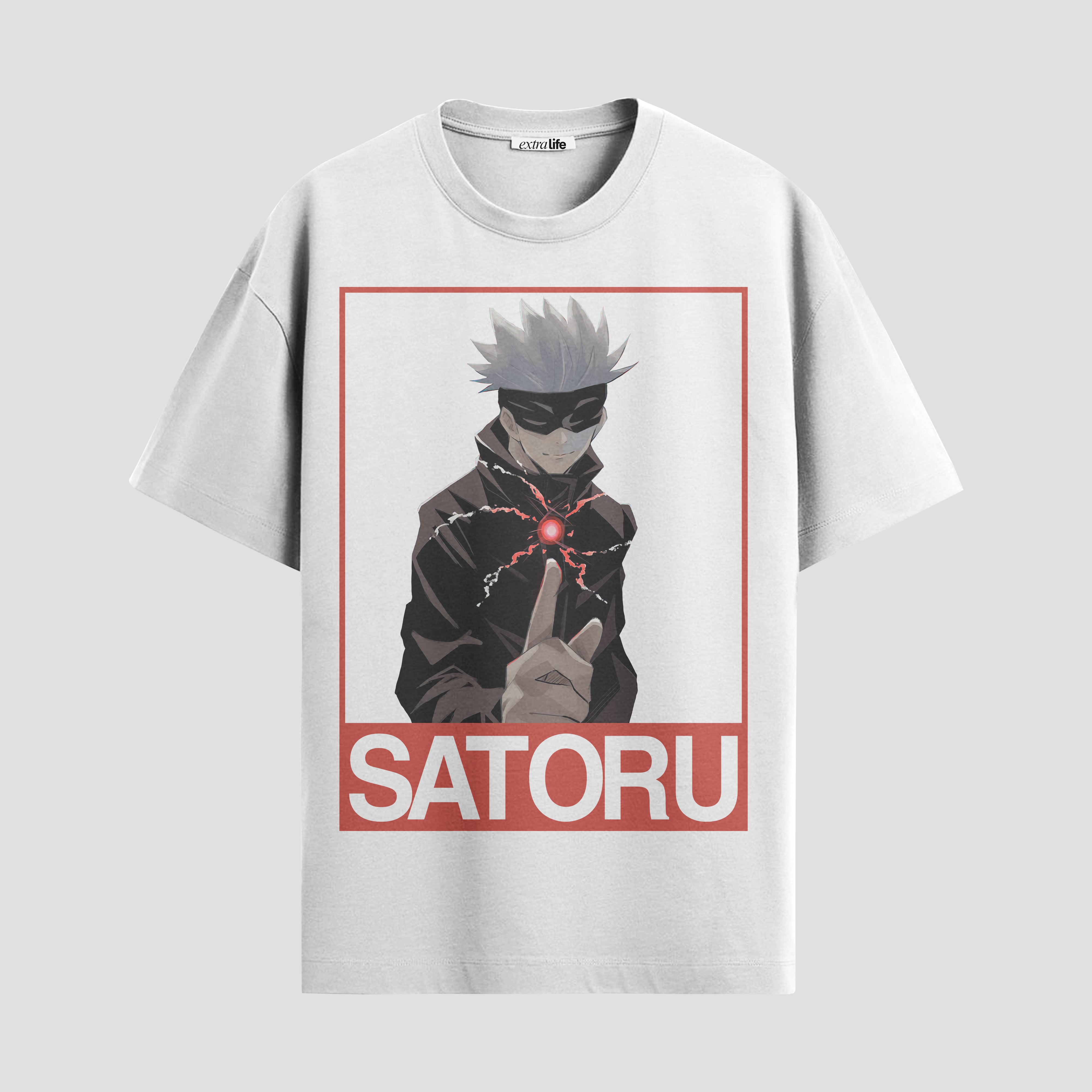 Playera urbana de anime y gaming ExtraLife MX, corte Standard Fit unisex ligero y transpirable en color Deep Black y Pure White, ropa de uso diario para gym y casual.