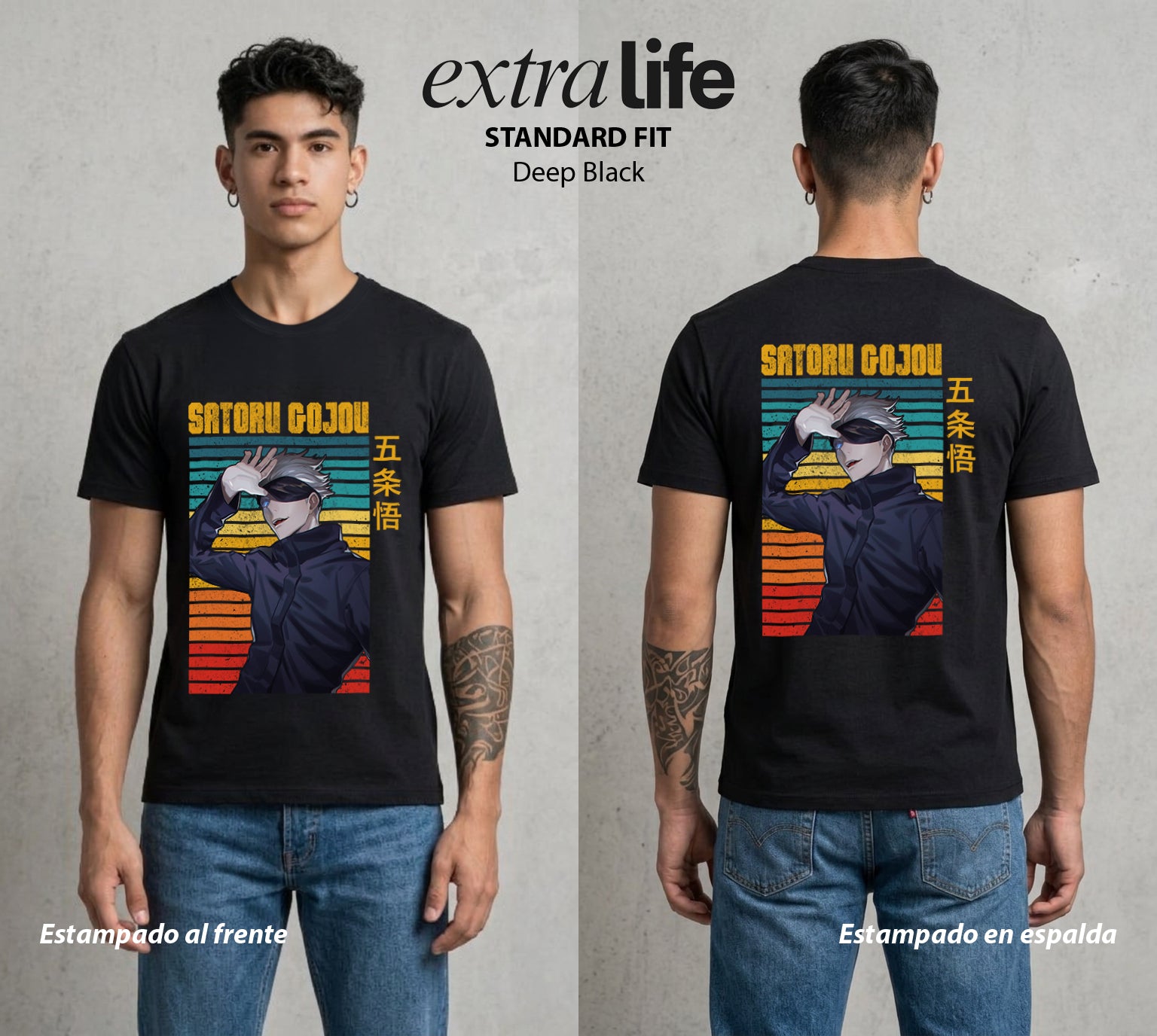 El Arte de las Maldiciones | El Infinito del Bien #03905 - Playera Standard Fit | Deep Black - Foto en modelo