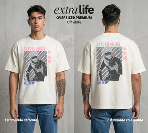 El Arte de las Maldiciones | El Infinito del Bien #03907 - Playera Oversized Premium | Off White - Foto en modelo