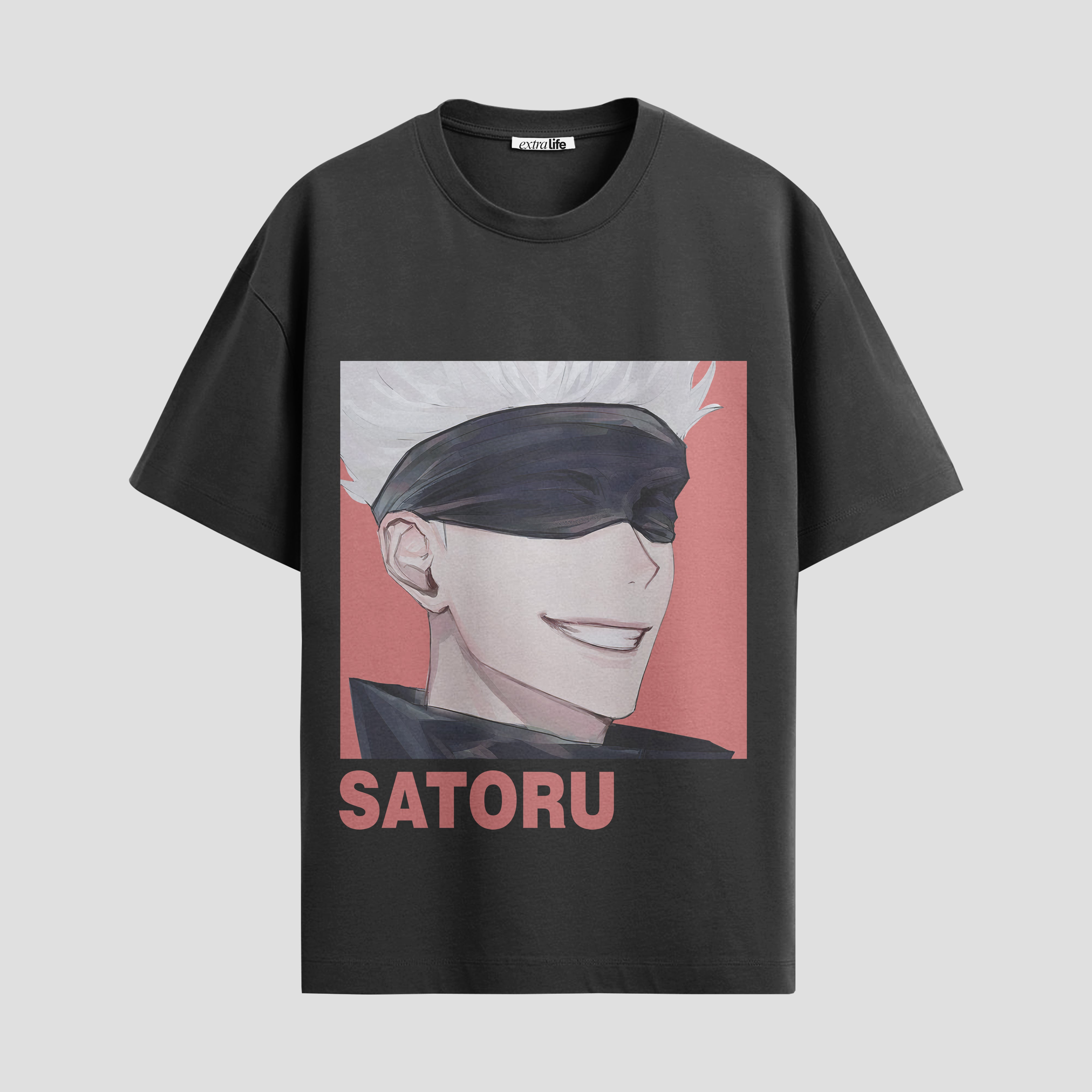 Playera urbana de anime y gaming ExtraLife MX, corte Standard Fit unisex ligero y transpirable en color Deep Black y Pure White, ropa de uso diario para gym y casual.