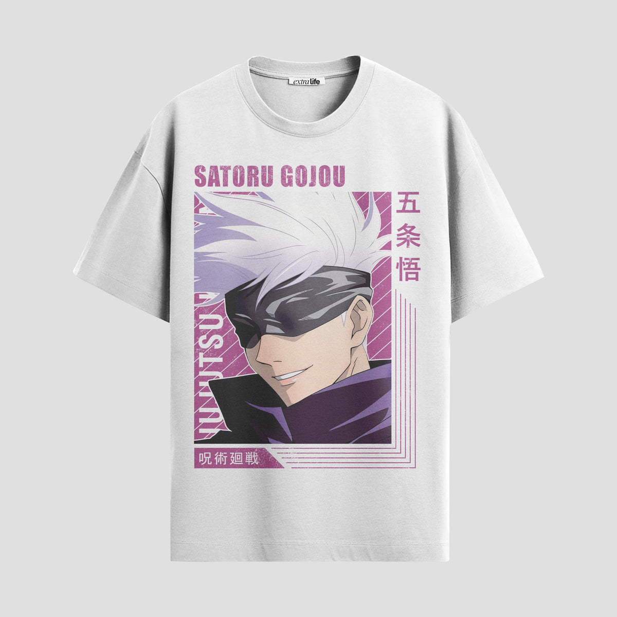 Playera urbana de anime y gaming ExtraLife MX, corte Classic Premium unisex ligero y transpirable en color Deep Black y Pure White, ropa de uso diario para gym y casual.