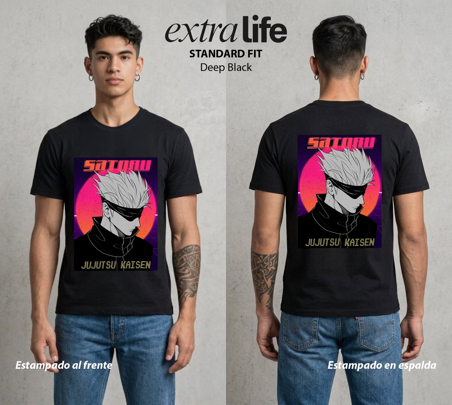 El Arte de las Maldiciones | El Infinito del Bien #03917 - Playera Standard Fit | Deep Black - Foto en modelo