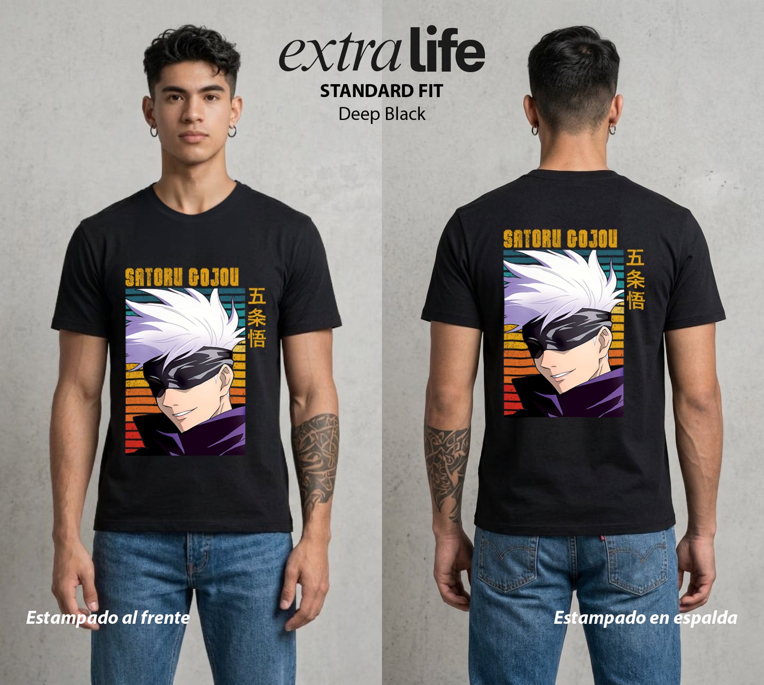 El Arte de las Maldiciones | El Infinito del Bien #03921 - Playera Standard Fit | Deep Black - Foto en modelo