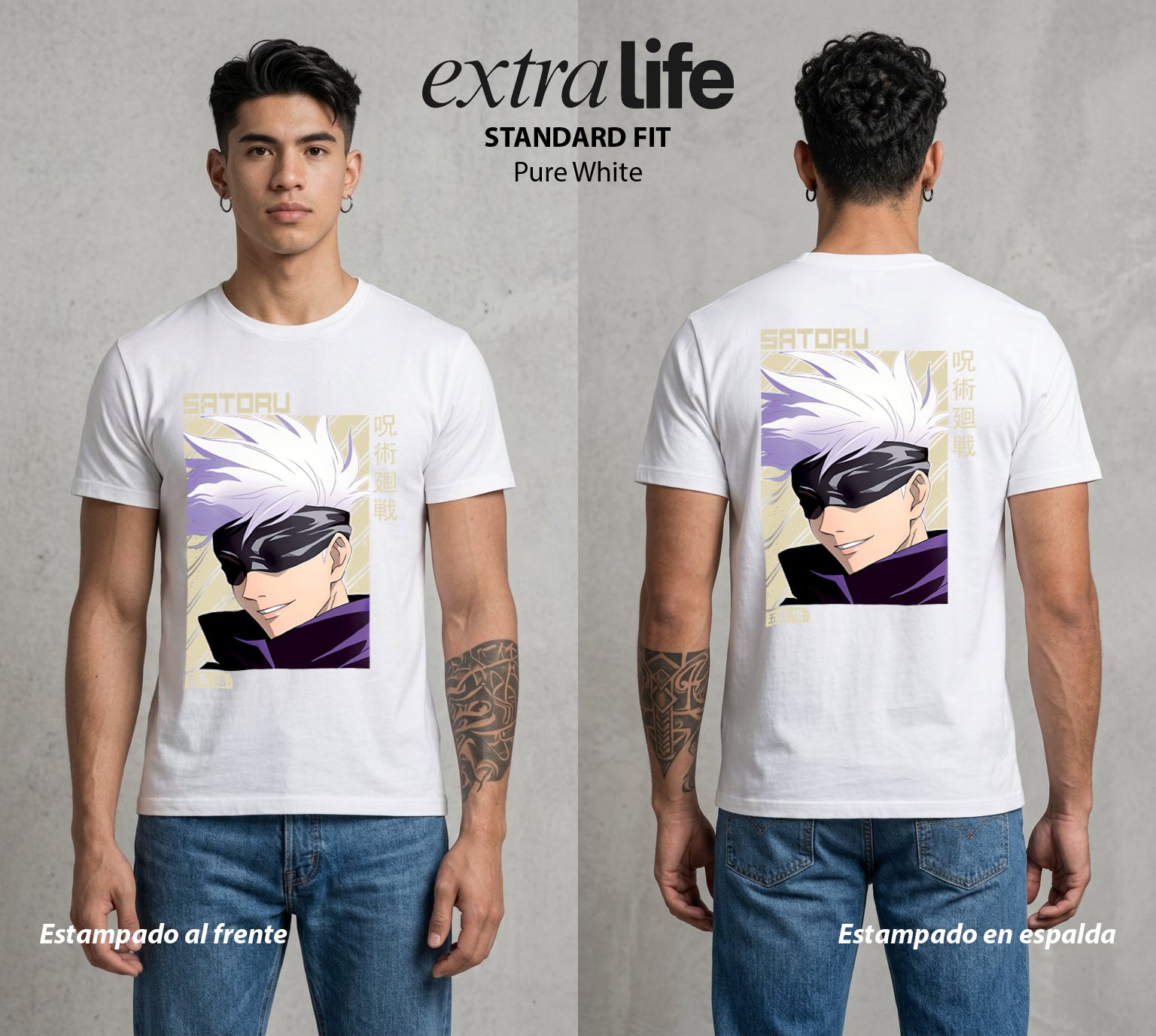 El Arte de las Maldiciones | El Infinito del Bien #03923 - Playera Standard Fit | Pure White - Foto en modelo