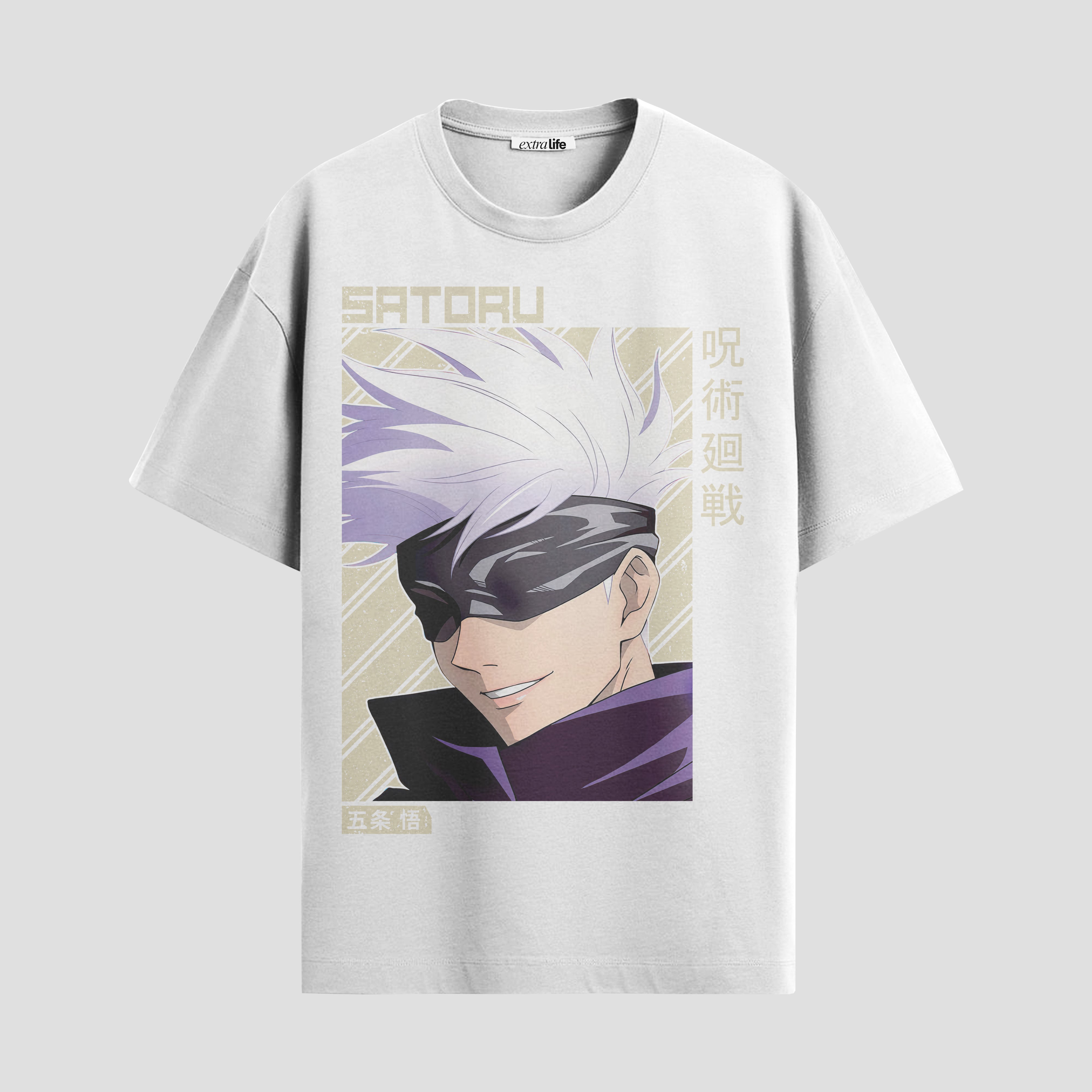 Playera urbana de anime y gaming ExtraLife MX, corte Standard Fit unisex ligero y transpirable en color Deep Black y Pure White, ropa de uso diario para gym y casual.