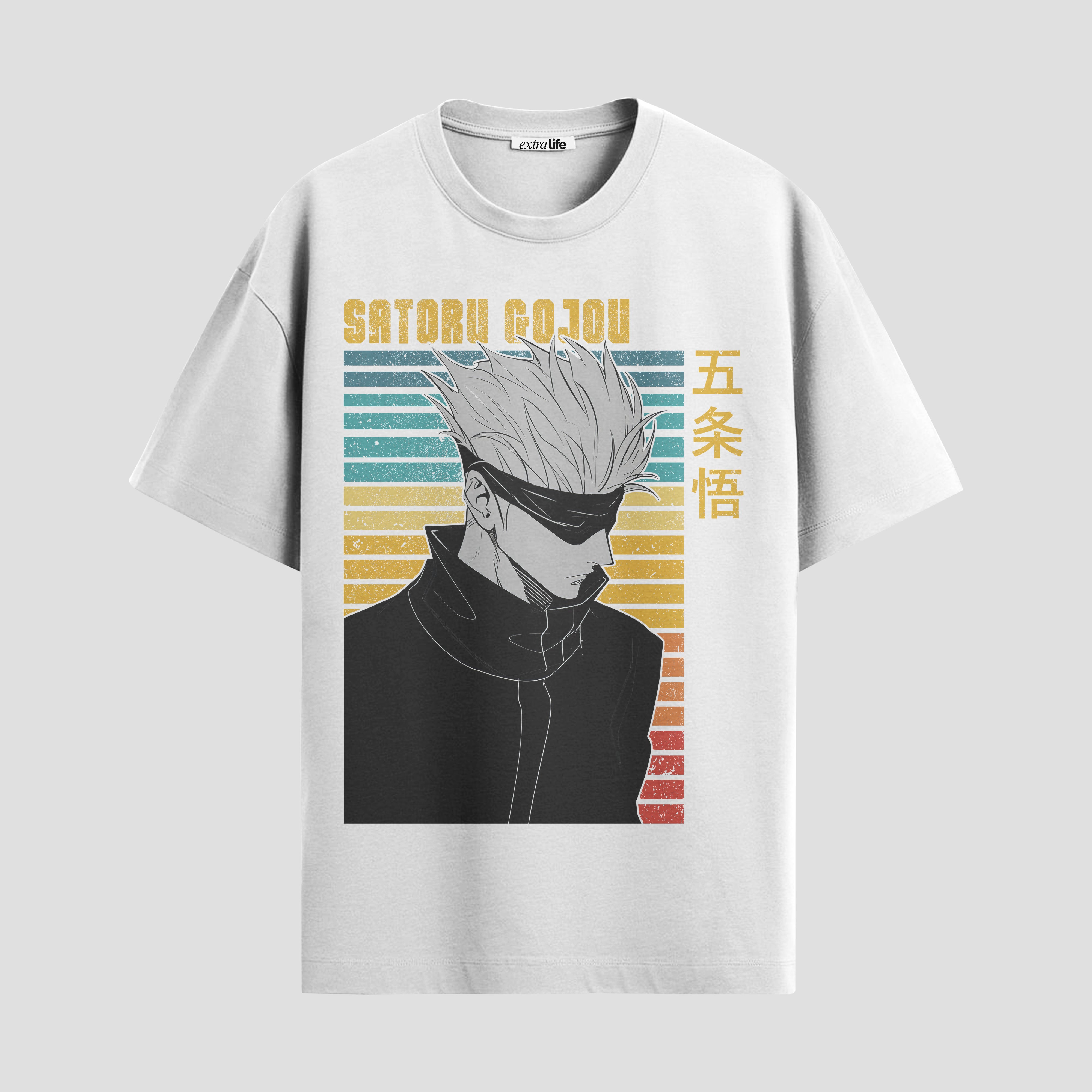 Playera urbana de anime y gaming ExtraLife MX, corte Standard Fit unisex ligero y transpirable en color Deep Black y Pure White, ropa de uso diario para gym y casual.