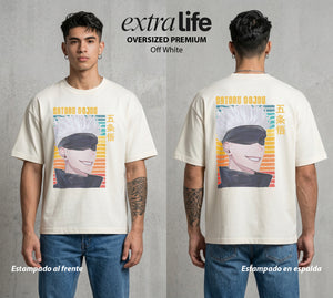 El Arte de las Maldiciones | El Infinito del Bien #03933 - Playera Oversized Premium | Off White - Foto en modelo