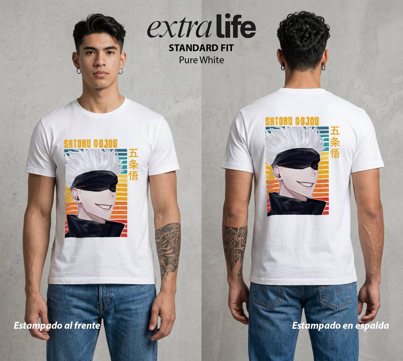 El Arte de las Maldiciones | El Infinito del Bien #03933 - Playera Standard Fit | Pure White - Foto en modelo