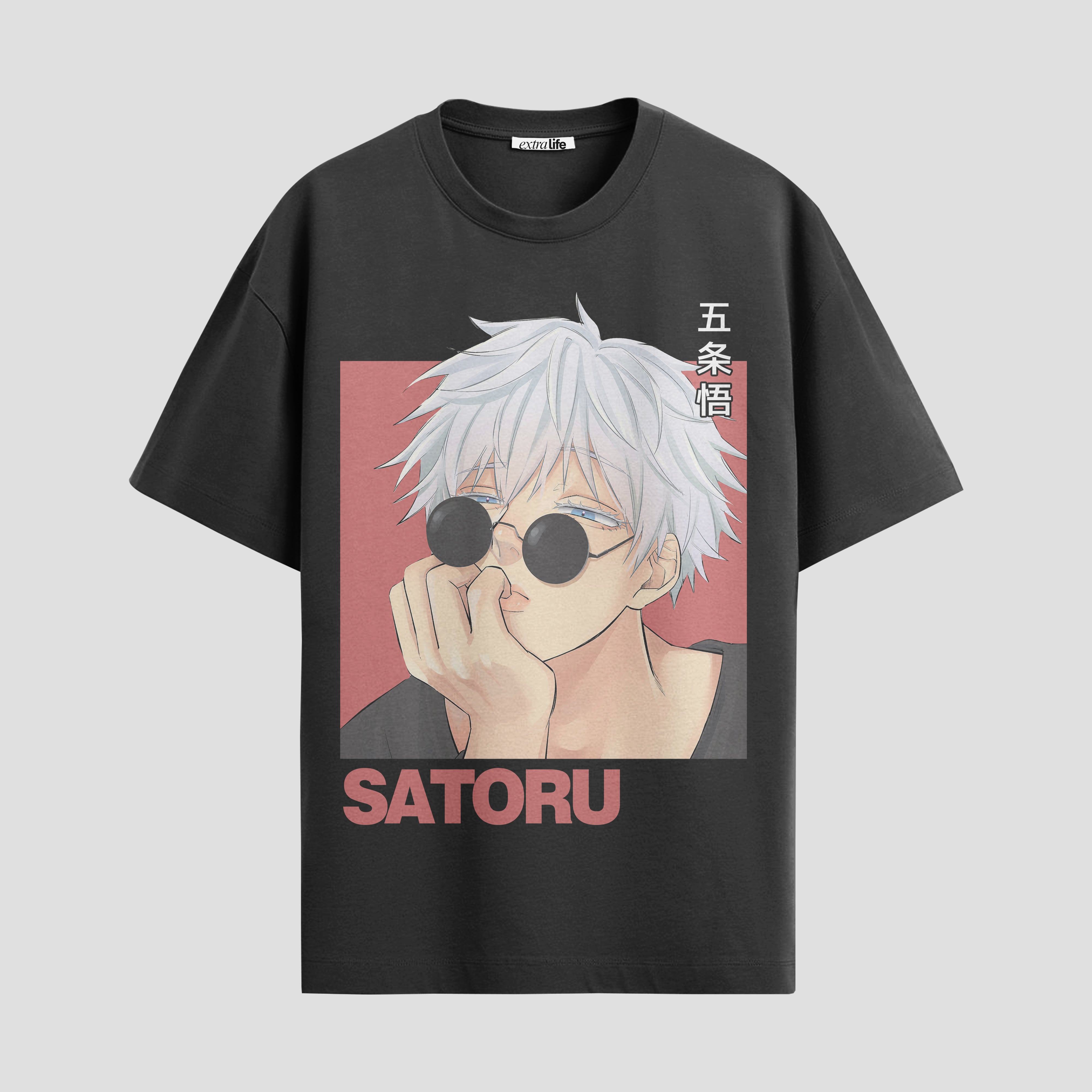 Playera urbana de anime y gaming ExtraLife MX, corte Standard Fit unisex ligero y transpirable en color Deep Black y Pure White, ropa de uso diario para gym y casual.