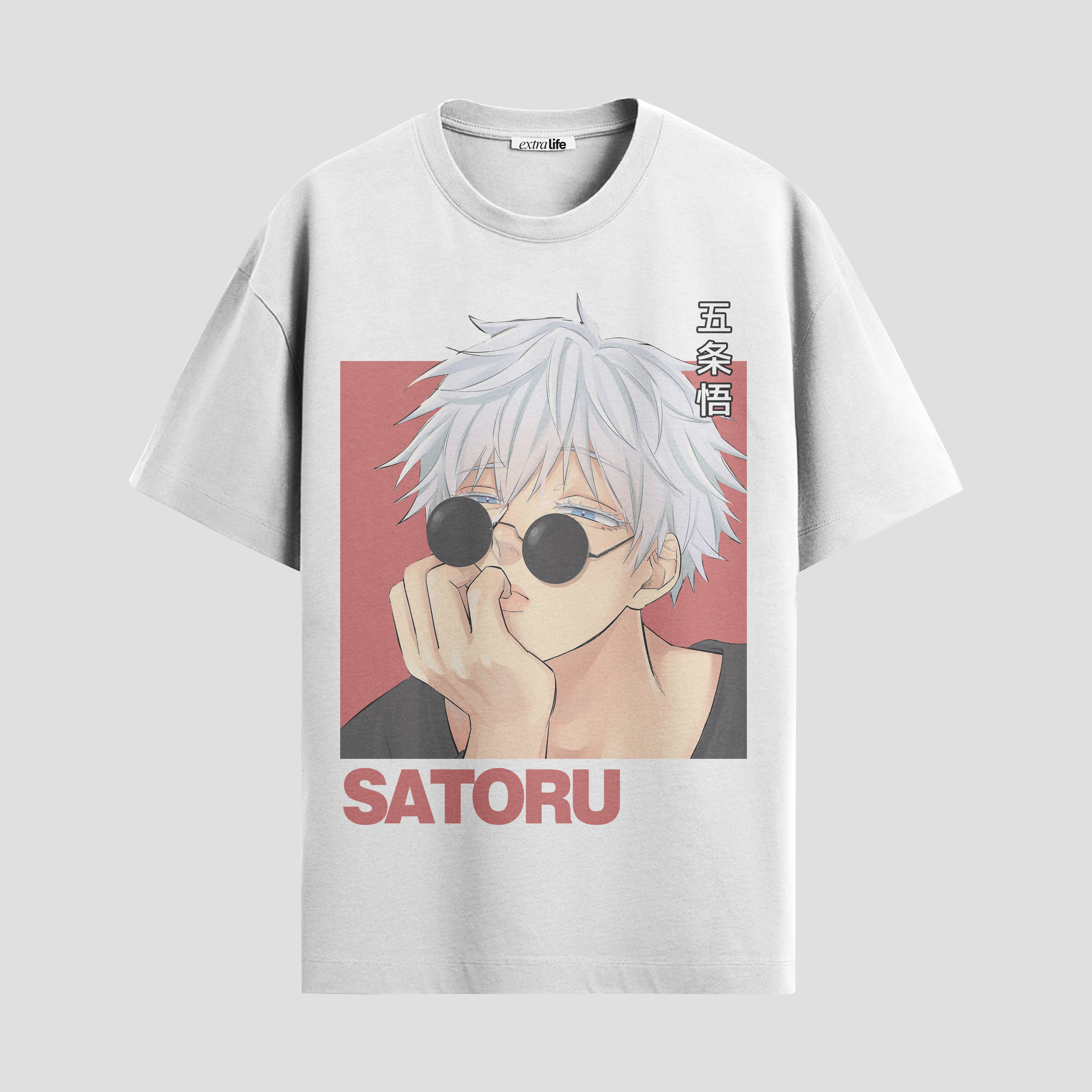 Playera urbana de anime y gaming ExtraLife MX, corte Standard Fit unisex ligero y transpirable en color Deep Black y Pure White, ropa de uso diario para gym y casual.