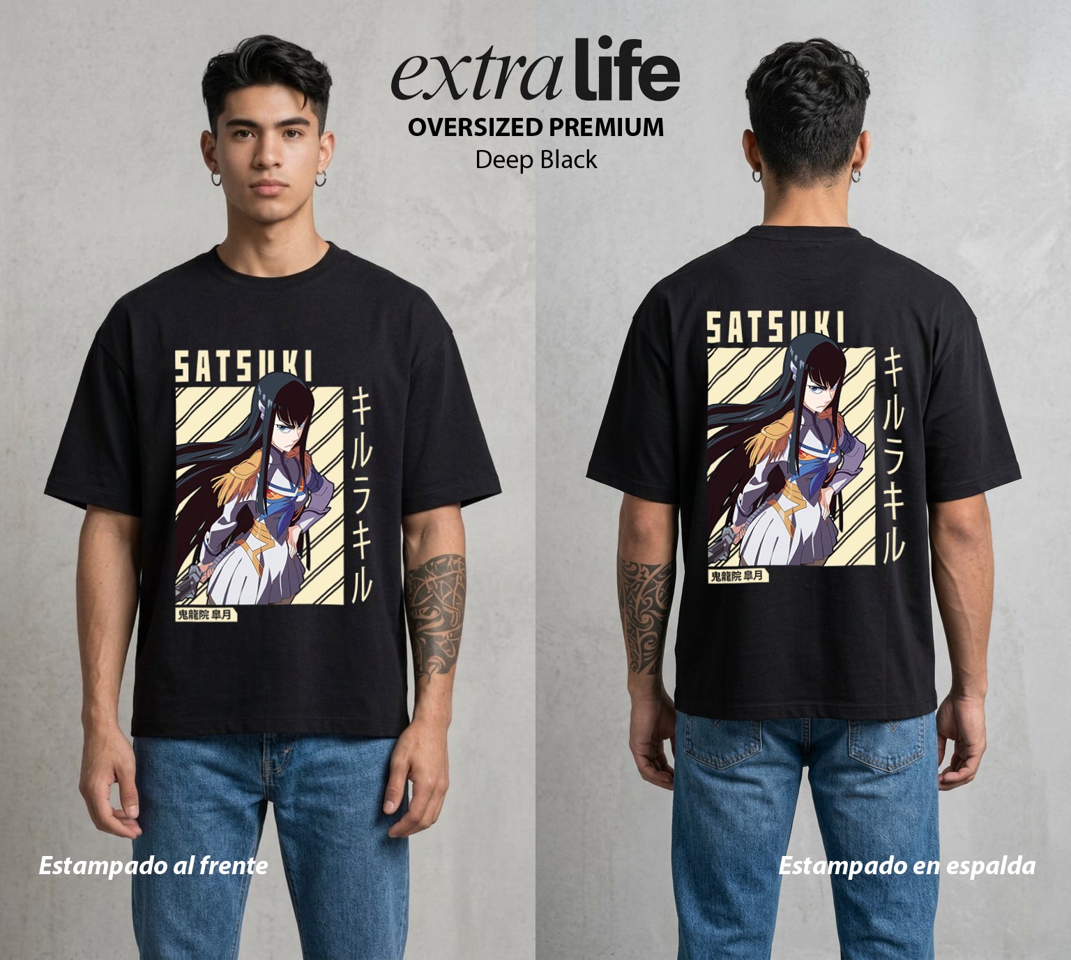 Las Agujas del Destino | La Presidenta del Poder #03938 - Playera Oversized Premium | Deep Black - Foto en modelo